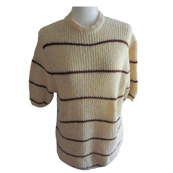 Vintage 70s 80s Fashioned by Continental Striped Knit Sweater Union Made USA L - Picture 17 of 17